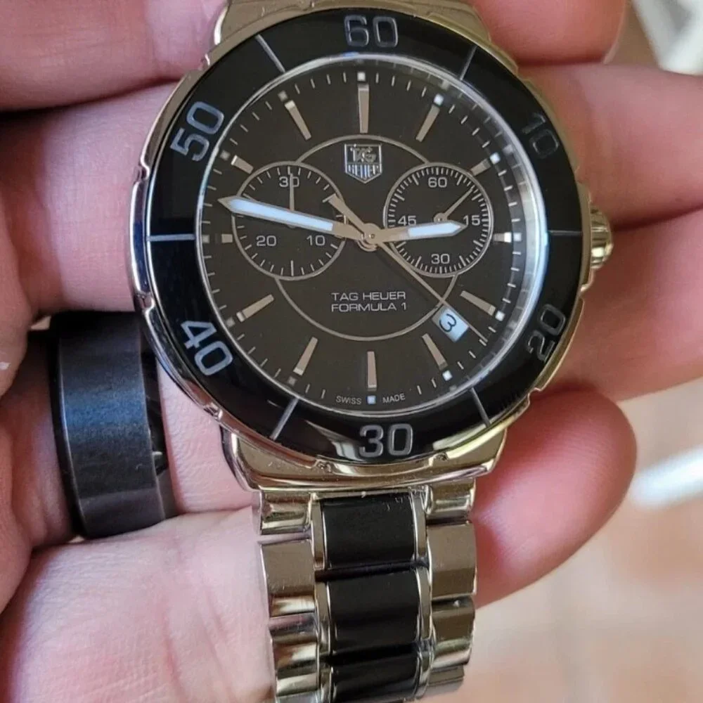 Tag Heuer CAH1210.BA0862 Mens Formula 1 Series Quartz Watch Black Ceramic Silver
